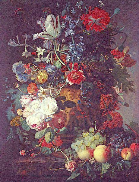 Jan van Huijsum Blumen und Fruchte Spain oil painting art